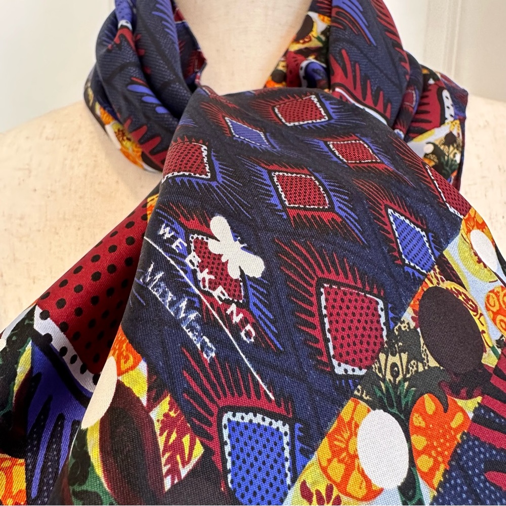 MaxMara Multicolor Patterned Scarf - Picture 9 of 11